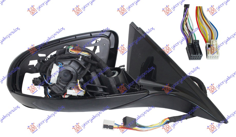 DOOR MIRROR ELECTRICAL HEATED FOLDABLE W/MEMORY & FOOT LAMP (ONLY BODY) (W/BLIS) 16 PIN (A QUALITY)