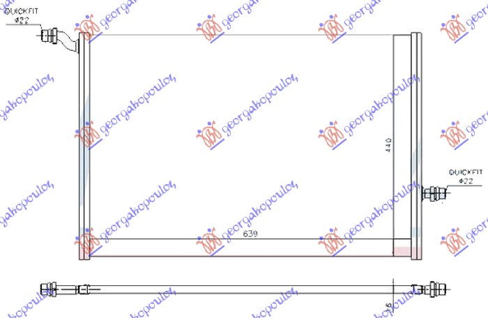 ADDITIONAL RADIATOR PETROL - DIESEL (635x440x16)