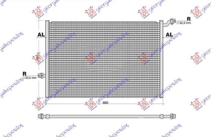 ADDITIONAL RADIATOR 1.6-2.0-2.2-3.0 PETROL - 1.6-2.2 DIESEL (680x445) (NRF)