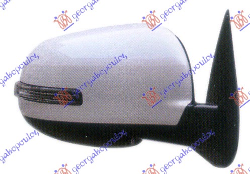 DOOR MIRROR ELECTRICAL HEATED FOLDABLE PRIMED (W/SIDE LAMP) (A QUALITY) (CONVEX GLASS)