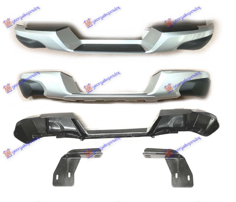 REAR BUMPER (SILVER) (ASSY) (REAR BUMPER REIFORCEMENT + 2 REAR REIFORCEMENT BRACKETS)