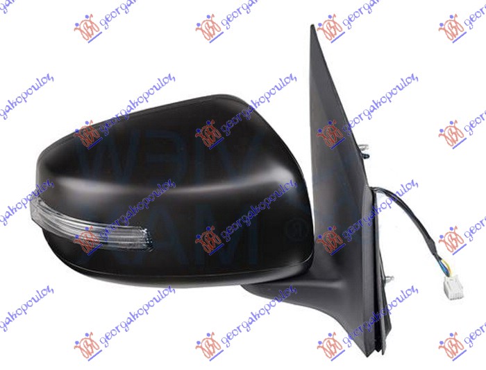 DOOR MIRROR ELECTRICAL HEATED PRIMED (W/SIDE LAMP) 7 PIN (A QUALITY) (CONVEX GLASS)
