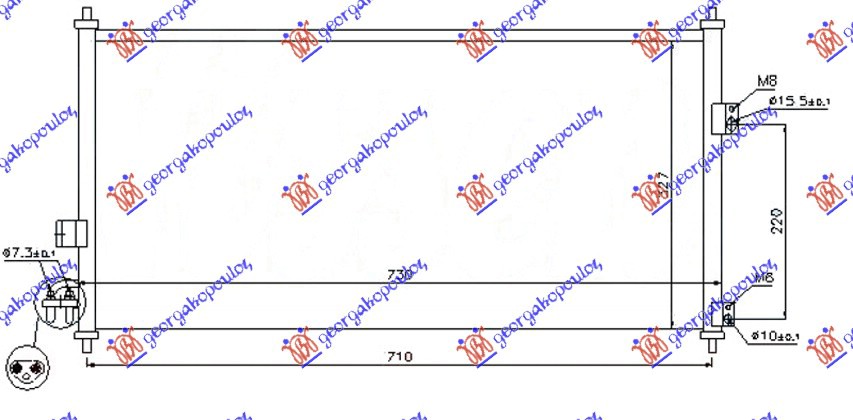 CONDENSER FOR ALL PETROL DIESEL (690x330x16)