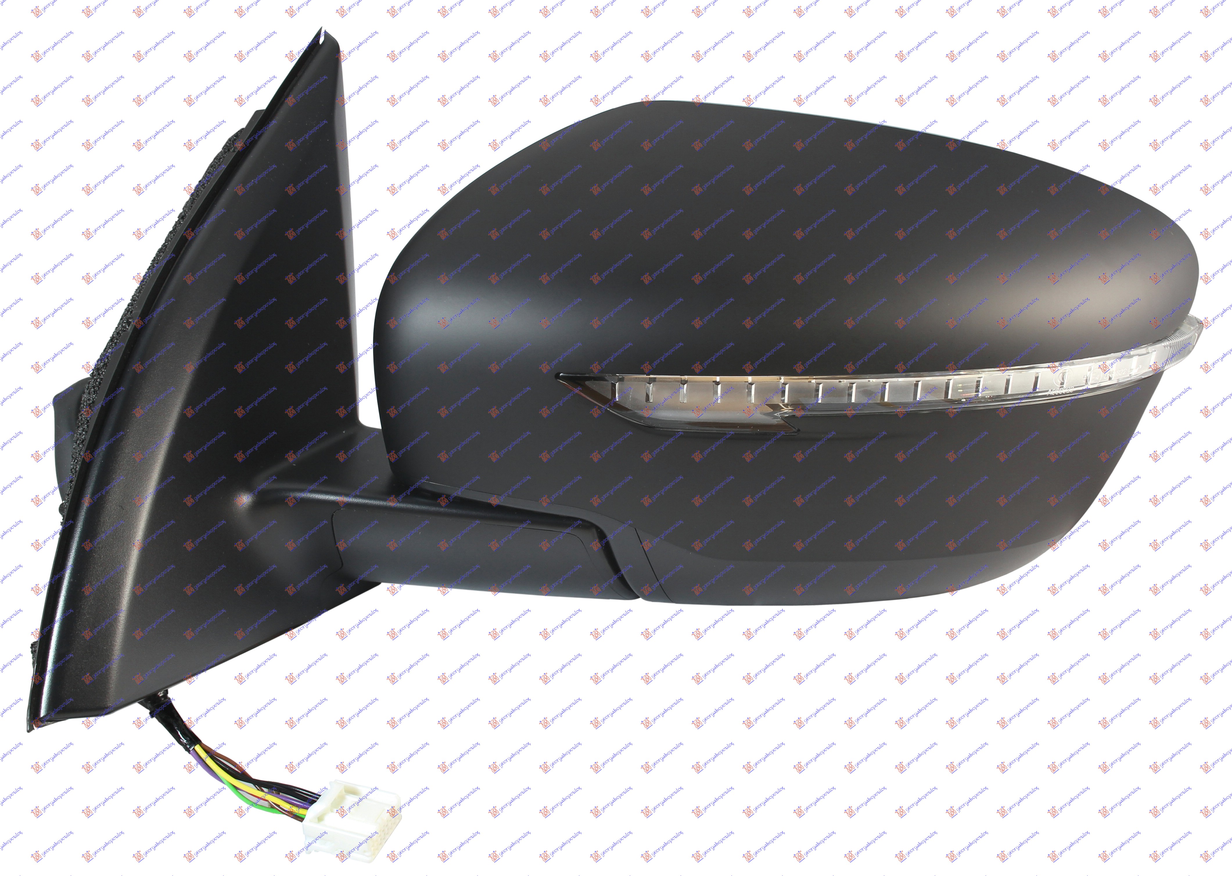 DOOR MIRROR ELECTRICAL HEATED PRIMED (W/SIDE LAMP) (A QUALITY) (CONVEX GLASS)