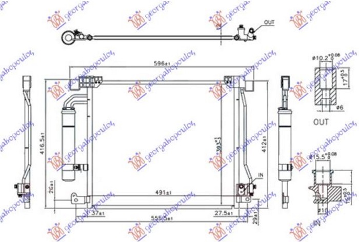 CONDENSER 1.2 DIG TURBO - 1.5 dci - 1.6 DIG TURBO (491x414x12) VALVE BESIDE THE FILTER (NRF)