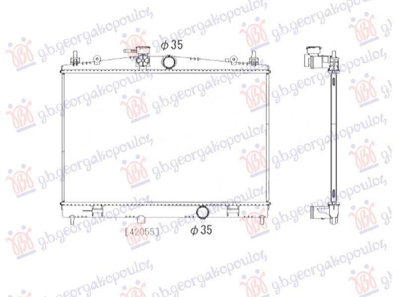 RADIATOR 1.6 PETROL - GAS MANUAL/AUTO (652x388) (NRF)