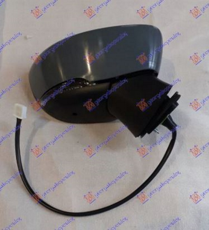 DOOR MIRROR ELECTRICAL HEATED FOLDABLE PRIMED (W/LAMP LED) 9 PIN (CONVEX GLASS)