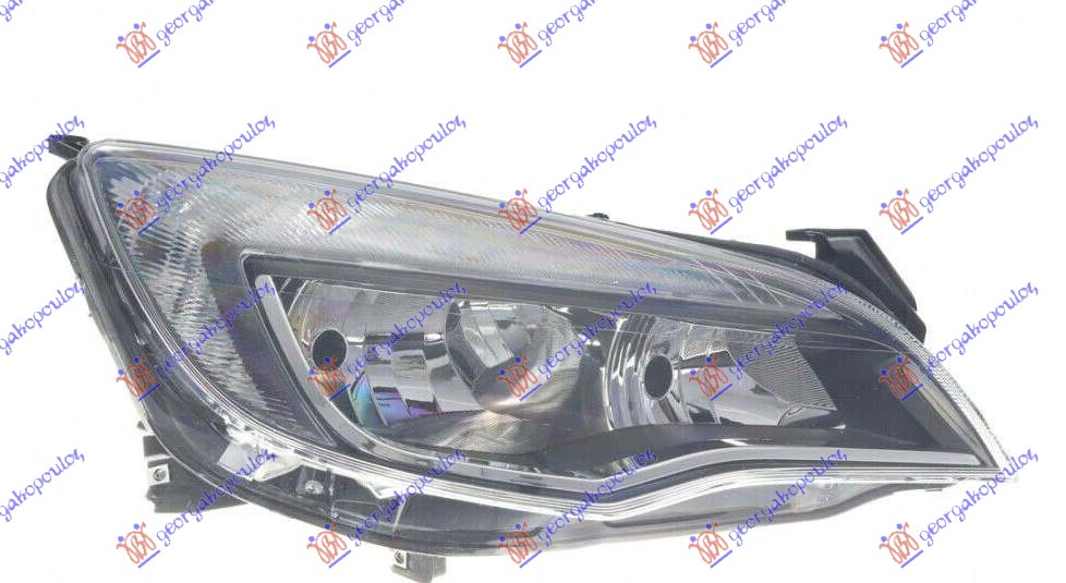 HEAD LAMP ELECTRICAL (H7/H7) BLACK (WITH CHOME RIM) (TYC)
