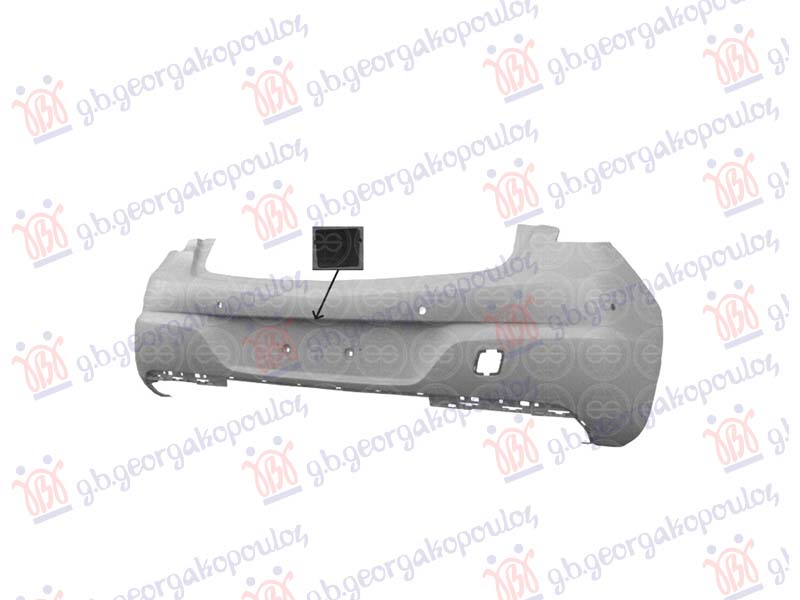 REAR BUMPER PRIMED (W/4 PDC & CAMERA)