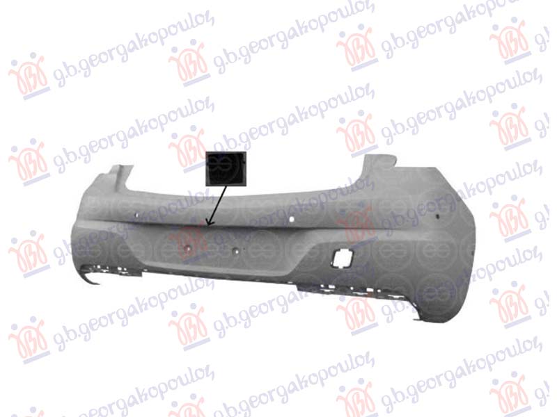 REAR BUMPER PRIMED (W/6 PDC & CAMERA) (A QUALITY)