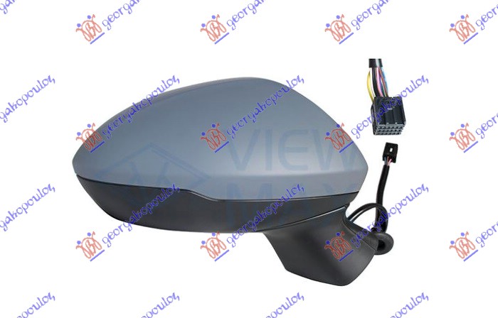 DOOR MIRROR ELECTRICAL HEATED FOLDABLE PRIMED (W/BLIS) (9 PIN) (A QUALITY) (CONVEX GLASS)