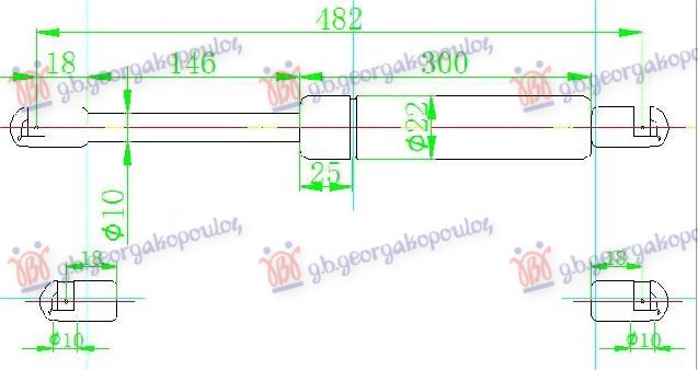 GAS SPRING TAIL GATE (483L-700N)
