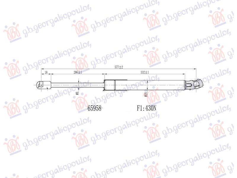 GAS SPRING TAIL GATE (577L-430N)