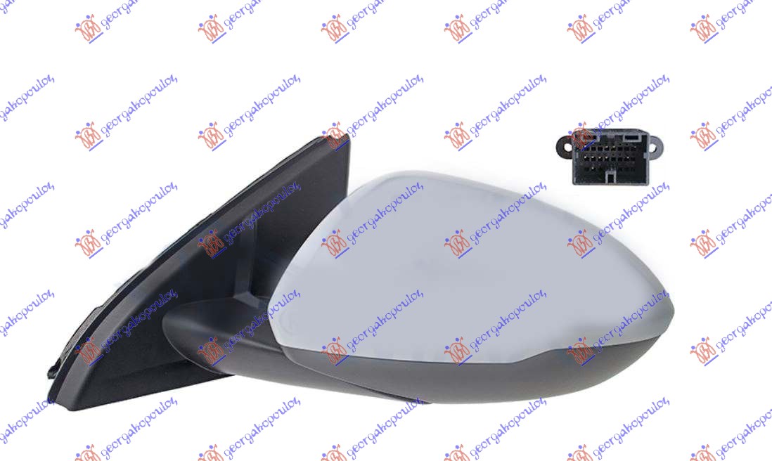 DOOR MIRROR ELECTRICAL HEATED PRIMED (5 PIN) (A QUALITY) (ASPHERICAL GLASS)