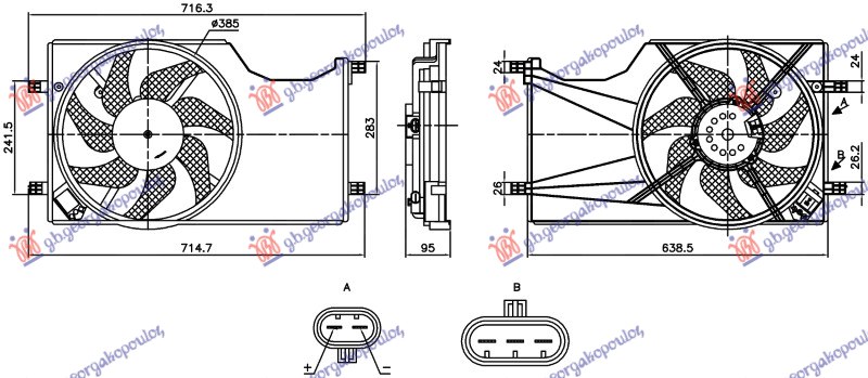COOLING FAN 1.3 DIESEL - 1.0-1.4 PETROL