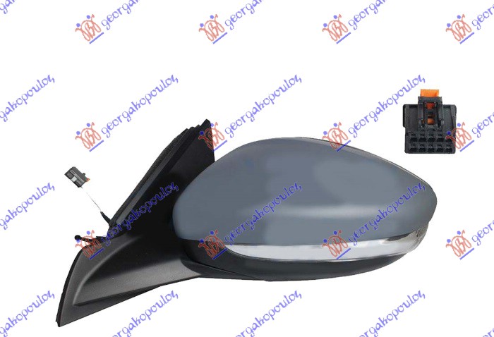DOOR MIRROR CABLE PRIMED (W/SIDE LAMP WY5W) (10H2P) (CONVEX GLASS)