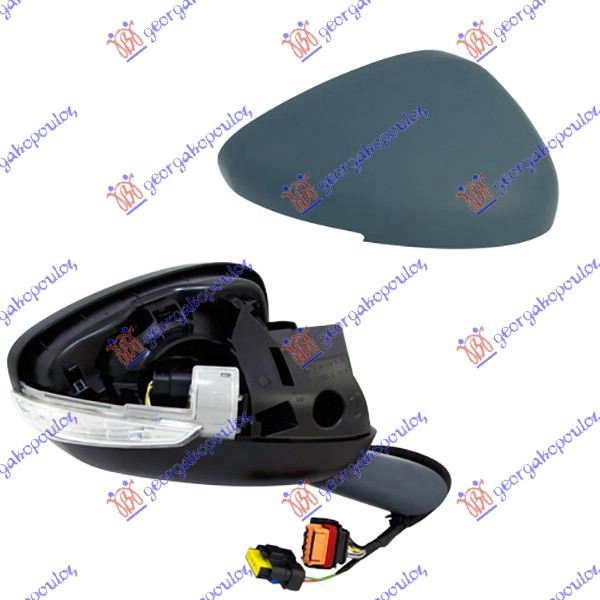 DOOR MIRROR ELECTRICAL HEATED FOLDABLE PRIMED (W/SIDE LAMP & FOOT LAMP & SENSOR) (10+6PIN) (CONVEX GLASS)