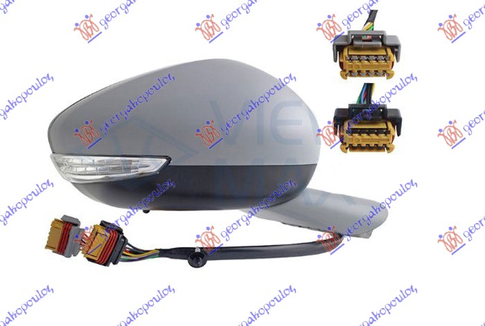 DOOR MIRROR ELEC. HEATED FOLD. PRIMED W/MEMORY (W/S.LAMP LED & F.LAMP & BLIS & SENSOR) 10H/10P+10H8P (A QUALITY) (CONVEX GLASS)