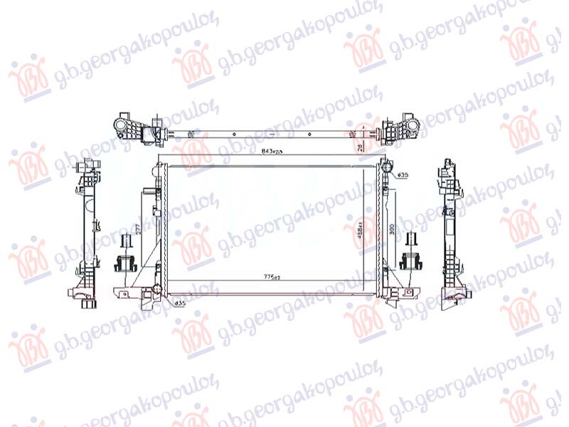 RADIATOR 2.3 DIESEL MANUAL (TUBES DIAGONAL) (773x478) (VALEO)