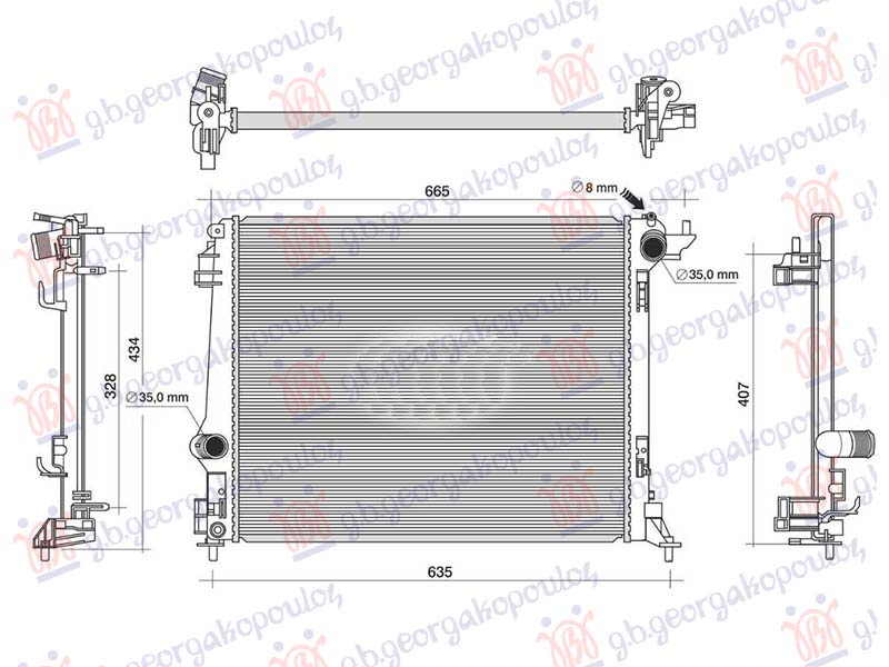 RADIATOR 1.8 PETROL MANUAL/AUTOMATIC (540x430) (NRF)