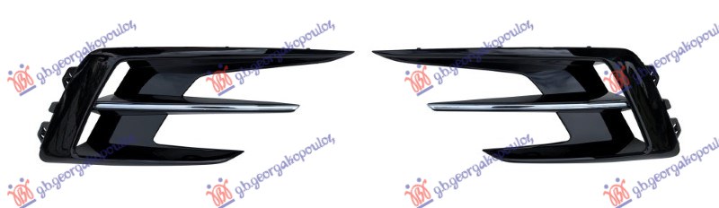 FRONT BUMPER GRILLE BLACK POLISHED (W/O FOG LAMP HOLE) (SET)