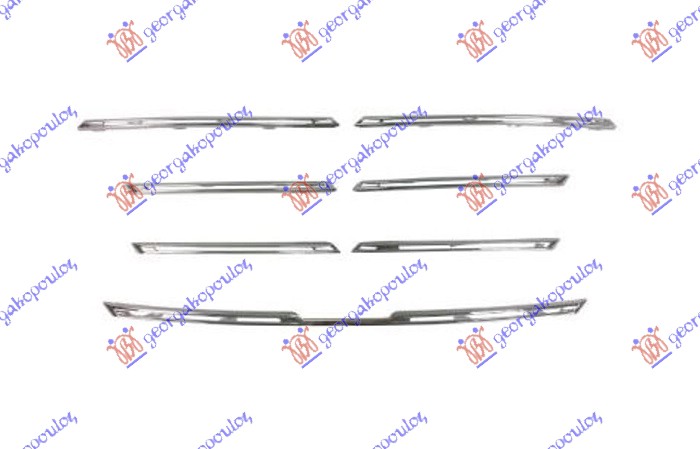 GRILLE CHROME MOULDINGS (7 PIECES SET)