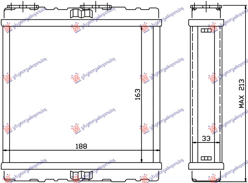HEATER RADIATOR (163x188x120)