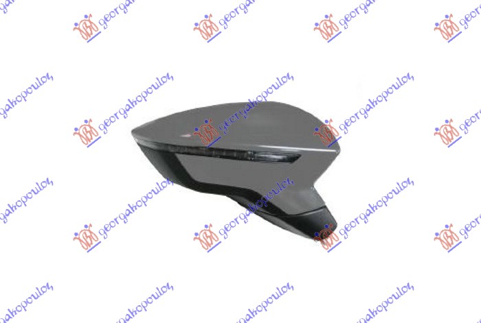 DOOR MIRROR ELECTRICAL HEATED PRIMED (W/SIDE LAMP) (CONVEX GLASS)