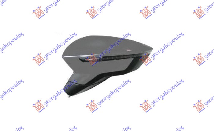 DOOR MIRROR ELECTRICAL HEATED FOLTABLE PRIMED (W/SIDE LAMP) (8+2 PIN) (CONVEX GLASS)