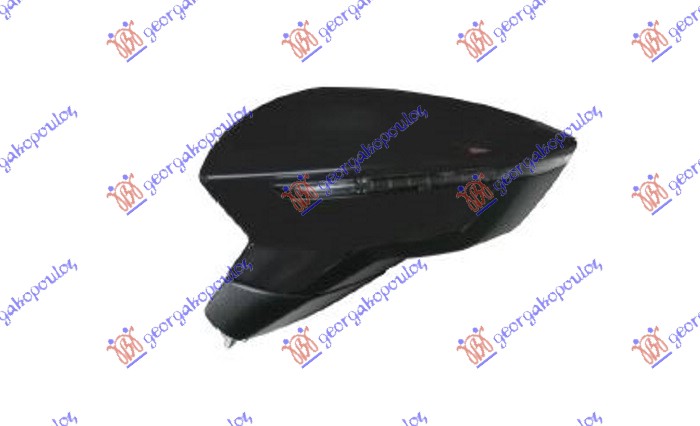 DOOR MIRROR ELECTRICAL HEATED FOLDABLE BLACK(W/SIDE LAMP) (8+2 PIN) (CONVEX GLASS)