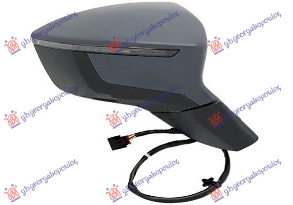 DOOR MIRROR ELECTRICAL HEATED FOLDABLE PRIMED (W/ L.) (8PIN) (CONVEX GLASS)