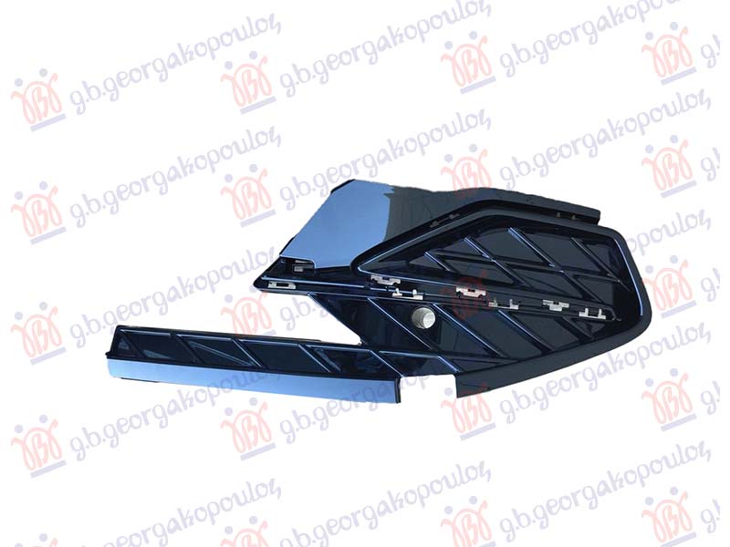 FRONT BUMPER GRILLE PAINTED BLACK (W/MOULDING HOLES)