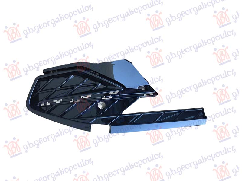 FRONT BUMPER GRILLE PAINTED BLACK (W/MOULDING HOLES)
