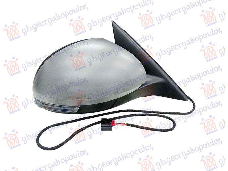 DOOR MIRROR ELECTRICAL HEATED PRIMED (W/SMOKE SIDE LAMP) (6 PIN) (CONVEX GLASS)