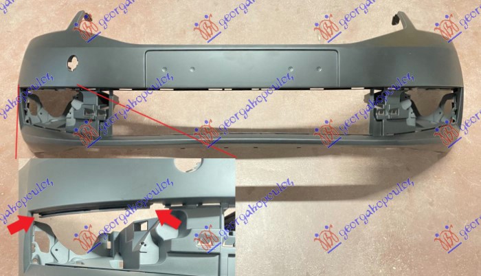 FRONT BUMPER PRIMED (W/CUTTING MARKS FOR PDC) (A QUALITY)