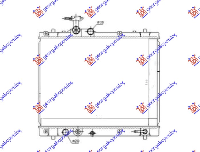 RADIATOR 1.2 PETROL - 1.3DDiS DIESEL AUTOMATIC (400x530x16) (MAGYAR) (KOYO)