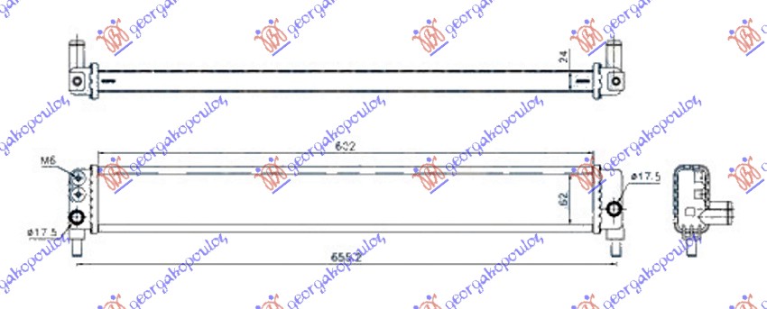 ADDITIONAL RADIATOR 1.8 (600x62x24) (NRF)