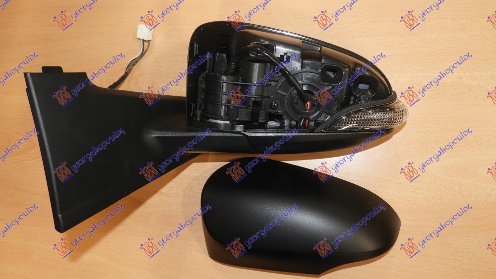 DOOR MIRROR ELECTRICAL HEATED PRIMED (W/SIDE LAMP) (7 PIN) (A QUALITY) (CONVEX GLASS)