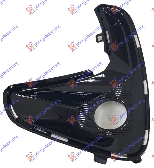 FRONT BUMPER GRILLE POLISHED BLACK (W/ FOG LAMP HOLE)