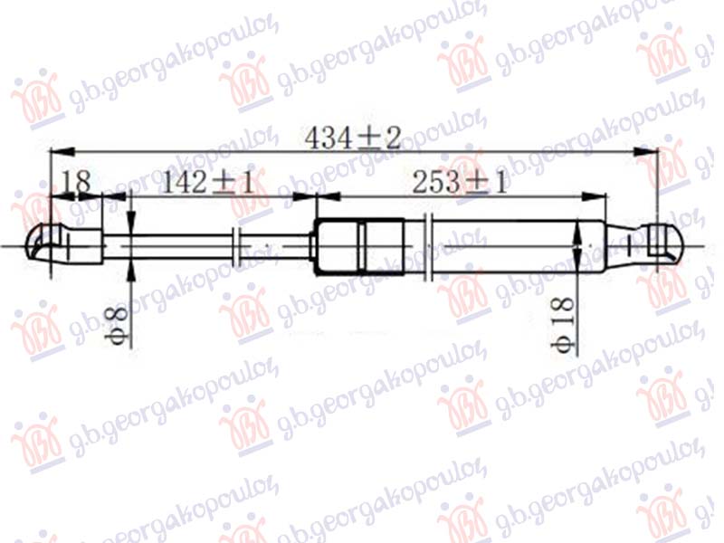 GAS SPRING REAR WINDSCREEN (431L-120N)