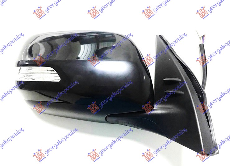 DOOR MIRROR ELECTRICAL BLACK (W/SIDE LAMP) (CONVEX GLASS)