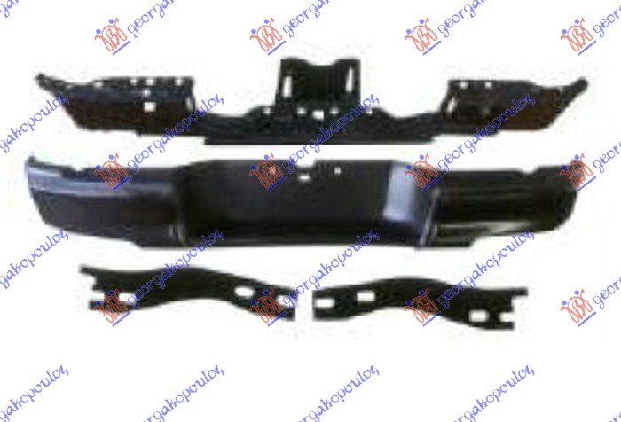REAR BUMPER COMPLETE (BUMPER-BRACKETS-MOULDINGS) (BLACK) (SMALL)