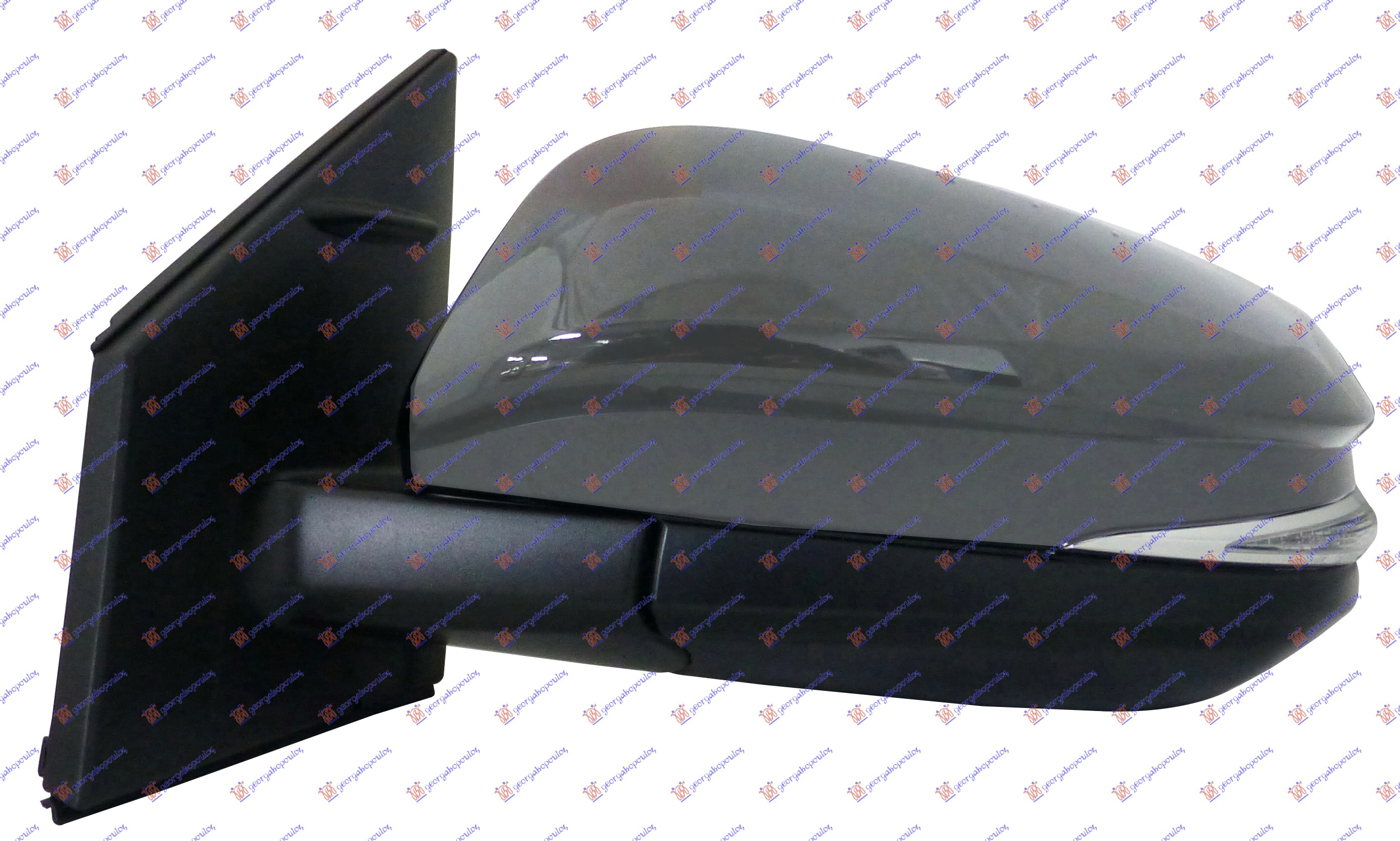 DOOR MIRROR ELECTRICAL HEATED FOLDABLE PRIMED (W/SIDE LAMP) (A QUALITY) (CONVEX GLASS)