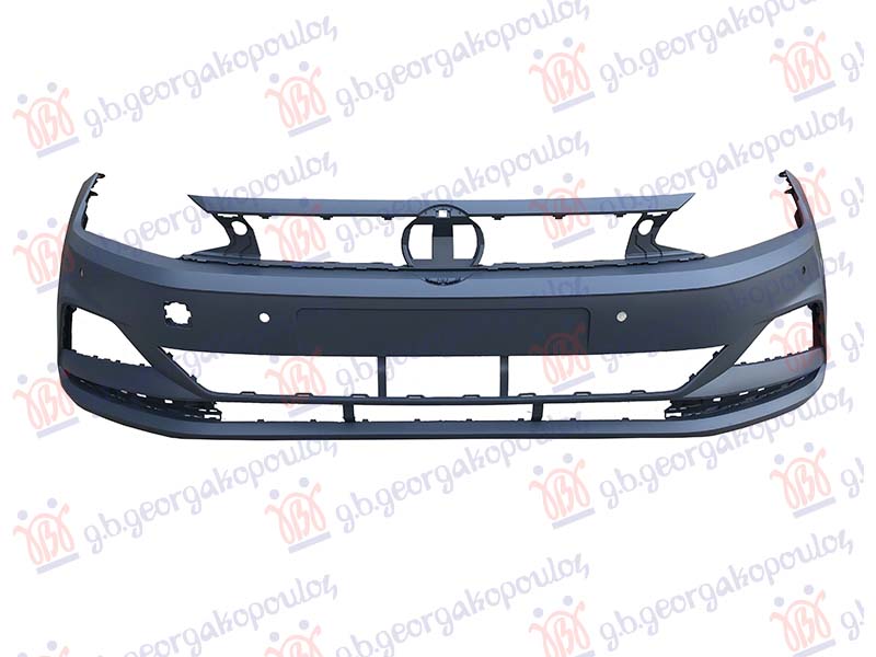 FRONT BUMPER PRIMED (W/4 PDC) (W/CUTTING MARKS FOR WASHER HOLES)