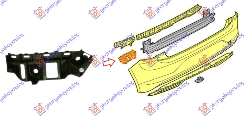 REAR BUMPER SIDE BRACKET PLASTIC (FENDER)