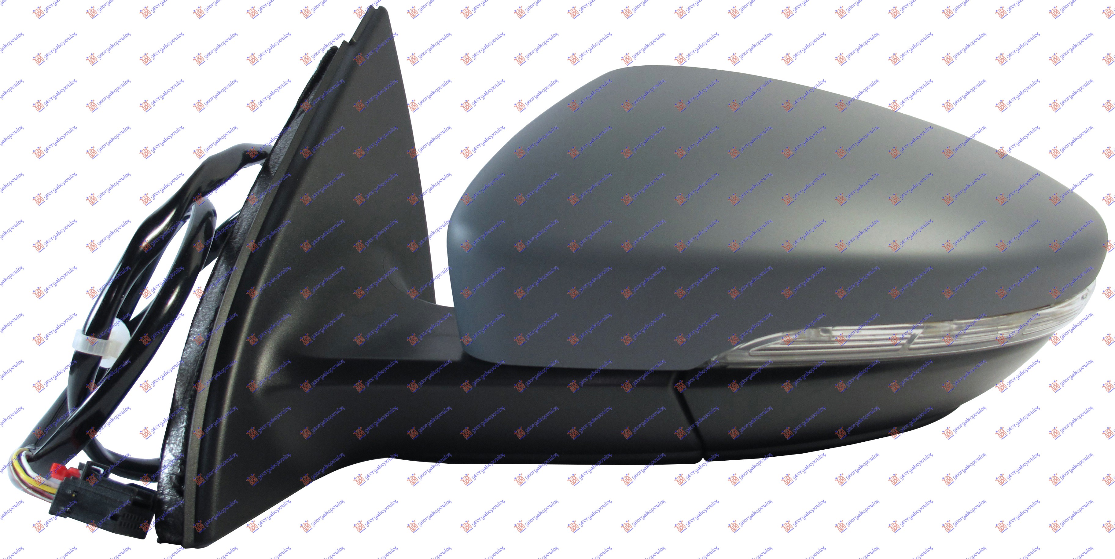 DOOR MIRROR ELECTRICAL HEATED PRIMED (W/SIDE LAMP) (A QUALITY) (ASPHERICAL GLASS)
