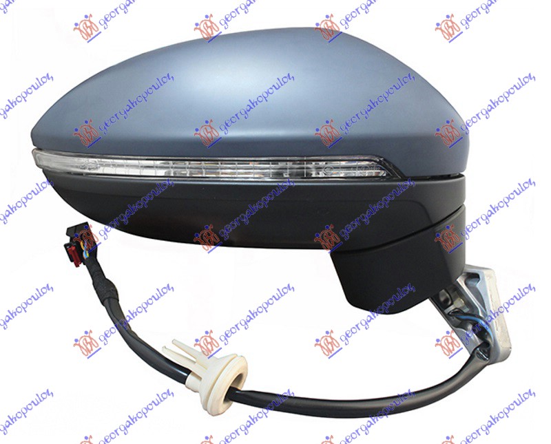 DOOR MIRROR ELECTRICAL HEATED PRIMED (W/SIDE LAMP) (CONVEX GLASS)
