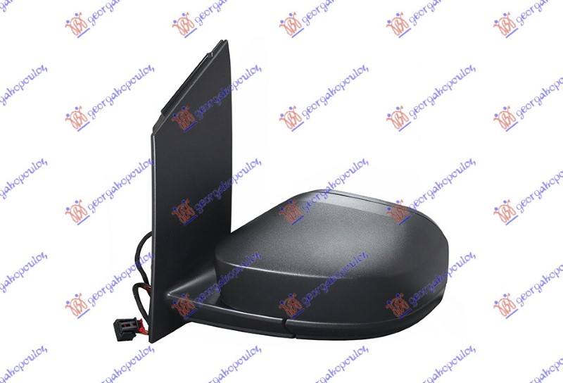 DOOR MIRROR ELECTRICAL HEATED FOLDABLE W/ANTENNA PRIMED (SMALL) (7+1 PIN) (ASPHERICAL GLASS)