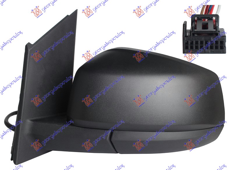 DOOR MIRROR ELECTRICAL HEATED BLACK (5 PIN) (A QUALITY) (CONVEX GLASS)