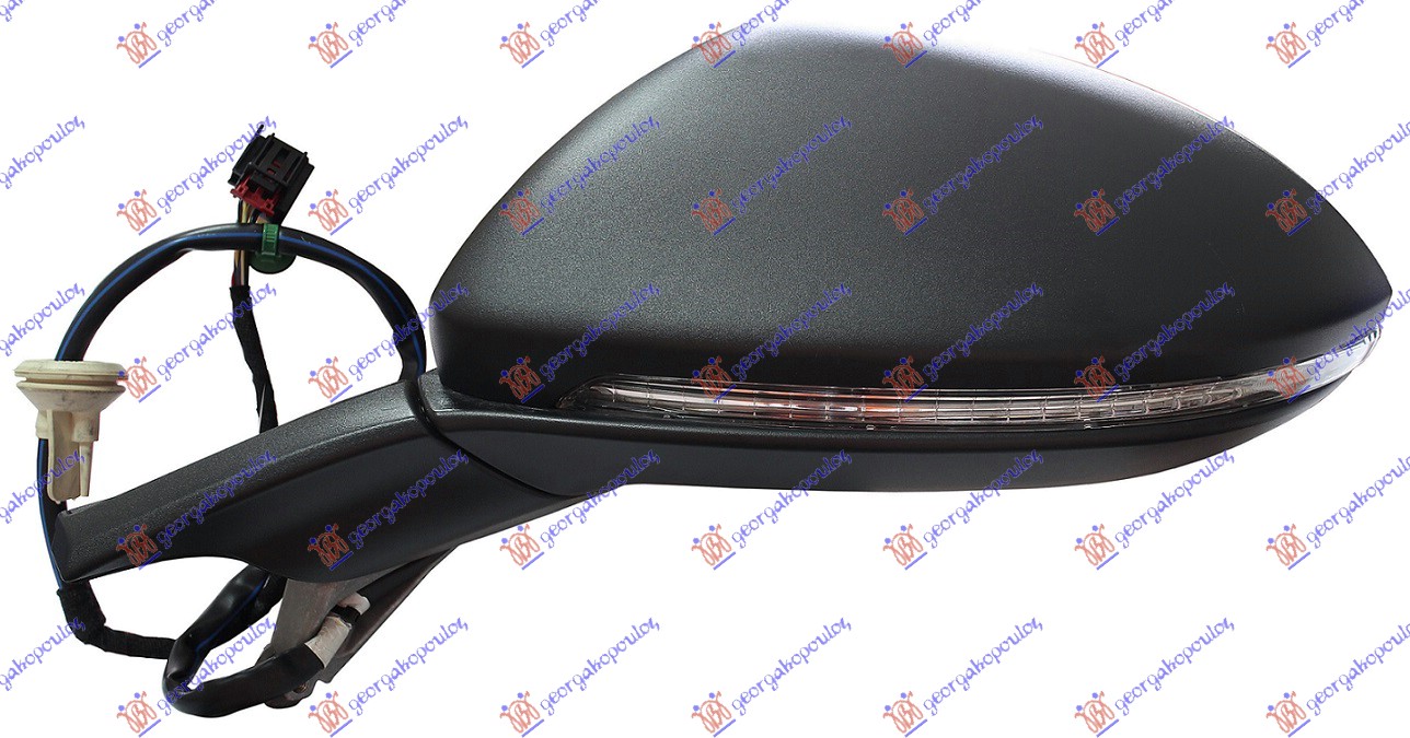 DOOR MIRROR ELECTRICAL HEATED FOLDABLE PRIMED (W/SIDE LAMP & FOOT LAMP) (A QUALITY) (ASPHERICAL GLASS)